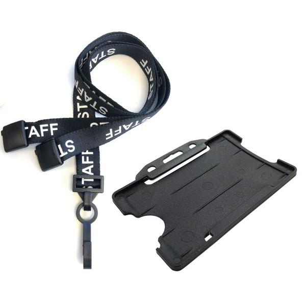 Black Staff Lanyards with Safety Breakaway Clip Staff Lanyard with