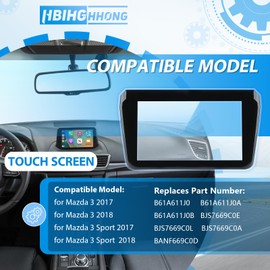 7 Inches for Mazda 3 2017 2018 Screen Replacement Display Glass for Mazda 3 Sport 2017 2018 Radio Car Touch Screen Digitizer Navigation Replace Number B61A611J0, B61A611J0A with Repair Tools
