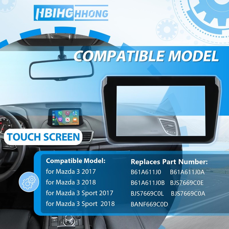 7 Inches for Mazda 3 2017 2018 Screen Replacement Display