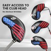 Amy Sport Stylish USA Flag Golf Iron Head Covers 9