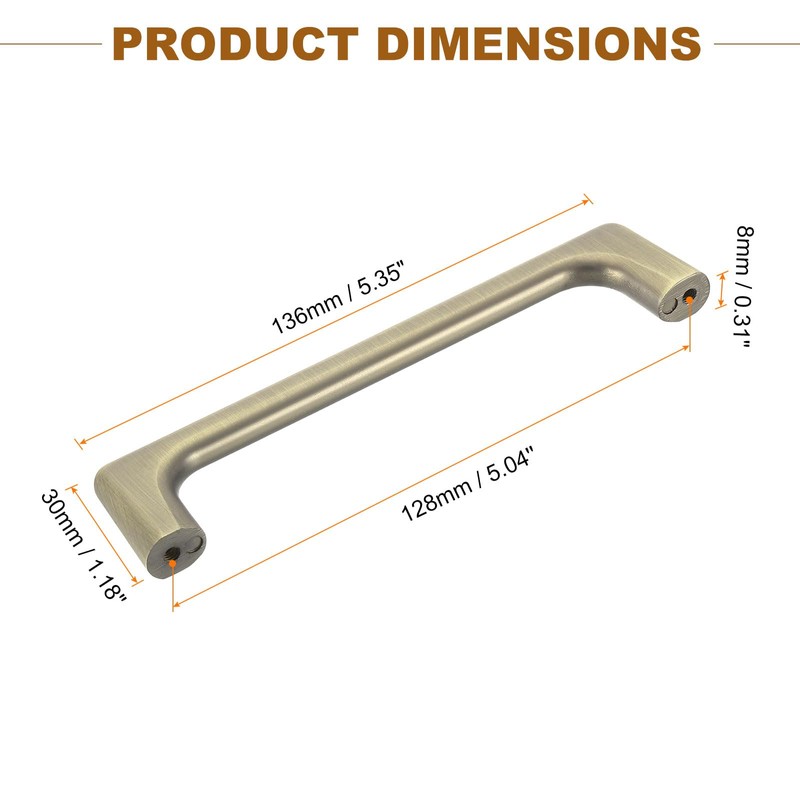 sourcing map Cabinet Pulls, 8Pcs 5 Inch - Aluminum Alloy