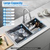 ZERNEIL 30" Drop In Stainless Steel Double Bowl Kitchen Bar