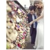 LIUSM 50mm Double Heart Padlock,Love Lock Without Key for Lovers