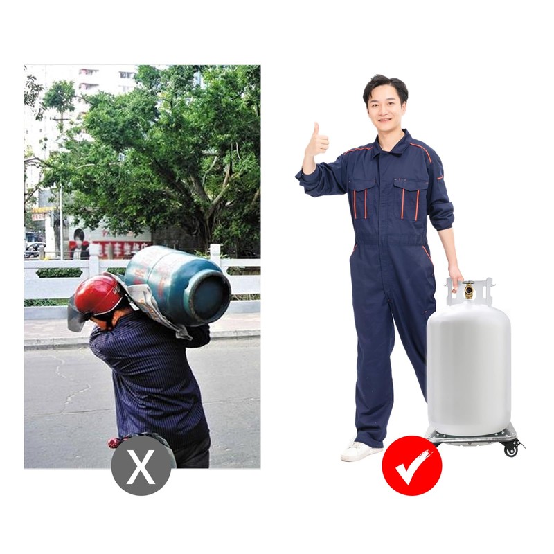 XIEEIX Movable Propane Cylinder Base, Fixed Propane Tank Tray with