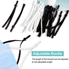 400pcs 5 mm Elastic Bands with Adjustable Buckle High Stretch String Cord Elastic Thread Rope for DIY Earmuff Respirator Necklines Headbands Sewing Making Supplies(Black,White)