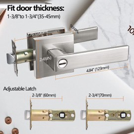 Mornwell Manija de Puerta de Privacidad para Puerta de Baño con Cerradura,Chapas para Puertas Interiores sin Llave(Acero inoxidable)