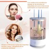 Limpiador Automatico Pinceles Brochas Maquillaje Electrico Color Blanco