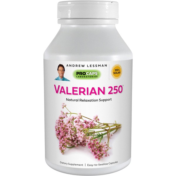ANDREW LESSMAN Valerian 250 240 Capsules – Gently Supports and Promotes Natural Relaxation and Restful Sleep. Helps Manage Stress and Tension. No Additives