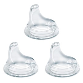 NUK - Boquilla de silicona de repuesto para vasos NUK Active y Learner, transparente, paquete de 3