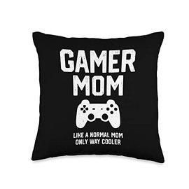 Smarty Pants Designs Mom, Funny Console Gamer Mother's Day Gift Throw Pillow, 16x16, Multicolor
