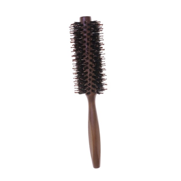 SAFIGLE Ergonomic Twill Wood Handle Bristle Brush Round Comb for