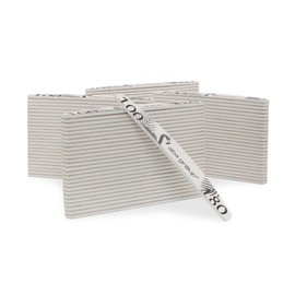 Aba Group Pack of 100 Professional Flaming Half Moon Nail Files 100/180 Standard Disposable Good Quality Abrasion Resistant File Set Made in the EU