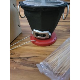 Char-Glo Vintage 4.5” Japanese Cast Iron Wood Hibachi Table Top Grill Taiwan