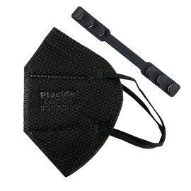 Placide FFP2 Particulate Filter Half Mask Pack of 20 Black Respirator Mask, EU CE0598 Certified Mouth and Nose Protection according to EN149:2001+A1:2009
