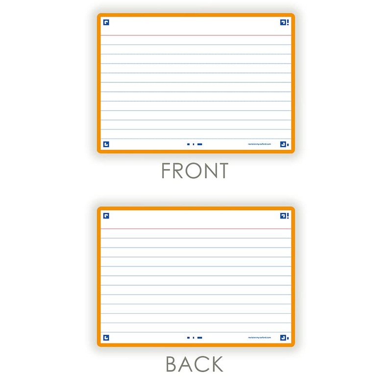 Flash Cards, Ruled with Orange Frame, A6, Pack of 80