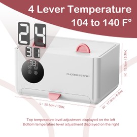 ChoserStar Wipe Warmer for Baby C Cat Ear Baby Wipe Warmer C Dual Layer with Face Mask Heating, 4 Temperature Settings, Upper & Lower Zone Control, Large Capacity, Constant Warmth for Newborn Night Care