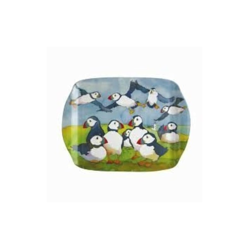 Playful Puffins - Emma Ball Colourful Tea/Medium Melamine Tray -
