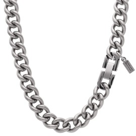 KJ Phiten Titanium Necklace, Curb Length, 17.7 - 23.6 inches (45 - 60 cm), Width 0.3 inches (8.8 mm), Chain, Men's, Women's, Made in Japan, Sports, Titanium