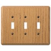 AMERTAC WESTEK 901TTTL Toggle Traditional Oak Wood Wallplate, No Size,