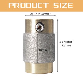 BeQell 3/4 Inch Brass Core Stained Glass Grinder Bits - Diamond Grinder Bit Head Tools for Stained Glass Drilling