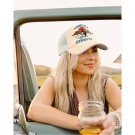 Flafens Women's Trucker Hat for – Cute Summer Casual Baseball Caps for Women and Girls Golf Ball Hats with Adjustable Snapback, for Outdoor Sports, Cowboy Sun