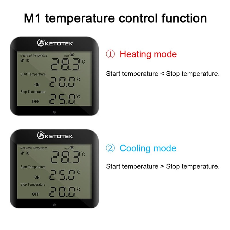 KETOTEK Day Night Temperature Controller Plug Outlet Digital Thermostat Socket