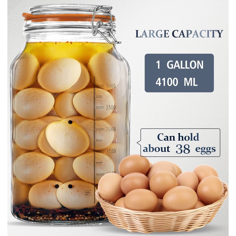 Folinstall Super Wide Mouth Glass Storage Jar with Airtight Lids,