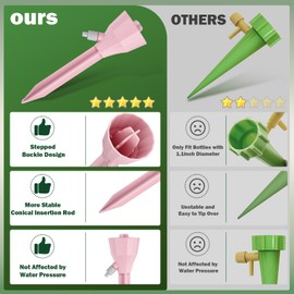 8 Pack Self Watering Spikes for Plant,Self Watering Planter Insert,Automatic Plant Watering Spikes Devices for Indoor Outdoor Potted Plants with Adjustable Control Valve Switch