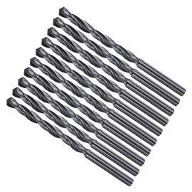 METALLIXITY Drill Bit (4.4mm) 10Pcs, 4241 High-Speed Steel Straight Shank Nitriding Black 118° for Wood Plastic Iron Copper Aluminum Low Soft Metal
