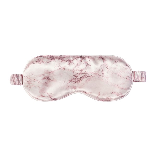 Slip Silk Sleep Mask, Pink Marble (One Size) - 100% Pure Mulberry 22 Momme Silk - Comfortable Sleeping Mask with Elastic Band + Pure Silk Filler and Internal Liner
