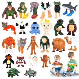 KutaKuta Italian Brain Red Figures Set, 24 Pieces Tung Sahur Tralalero Tralala Figure, Creative Brain Red Figures Desk Decoration for Collectors, Gifts for Friends