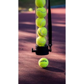 Gamma Sports Tennis Ball Tube Pickup – Clear 18-Ball Capacity with Carry Strap and Durable Rubber End Caps with Fence Clips – Quick Court Cleanup Tool for Players, Coaches & Instructors