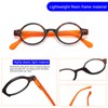 KoKoBin 4-Pack Mini Small Round Reading Glasses Comfortable Readers for