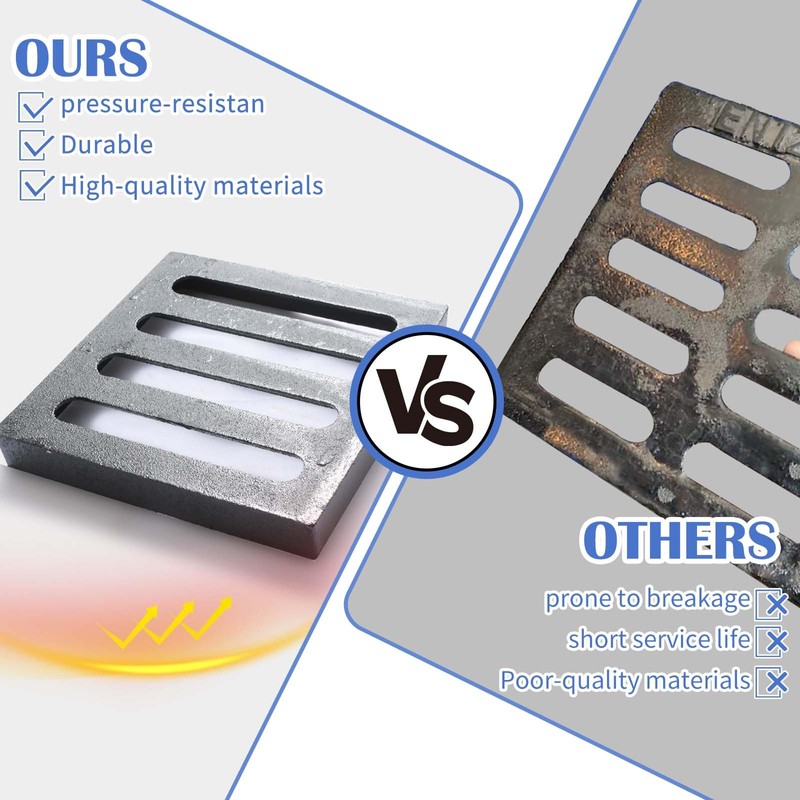 Cast Iron Drain Grate, 9 * 9in Outdoor Drain Cover,
