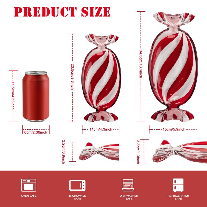 SHOWLOUE - Plato navideño, plato de cristal para dulces, platos