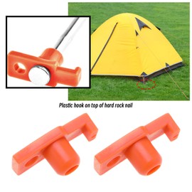 EMSea Pack of 100 Tent Pegs Replacement Stakes Made of ABS 7.8 mm Hook Holes Orange Tent Nails Tent Accessories for Outdoor Activities