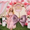 11 Pack Pink Bow Nylon Balloons for Birthday Decorations -