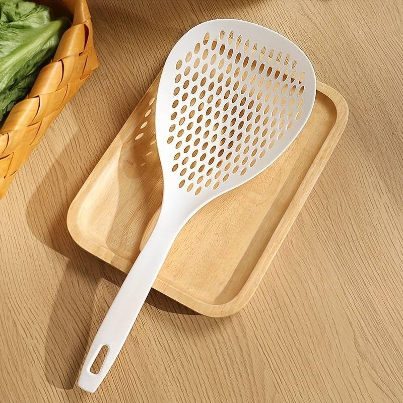 Long Handled Colander Pasta Scoop -Strainer Ladle, Pasta Drainer, Wash