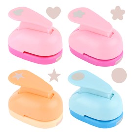 Paper Punch Set of 4 Motif Punch Set Motif Hole Punch Set Round Star Heart Cherry Blossom for Paper DIY Scrapbook Photo Album Craft 15 mm Medium for Crafts with Paper