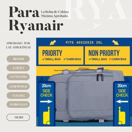 ZHXX For Ryanair Hand Luggage 40 x 20 x 25 cm, Hand Luggage Backpack, Hand Luggage Bag, Travel Backpack, Hand Luggage Aeroplane, Crimson / Greyish