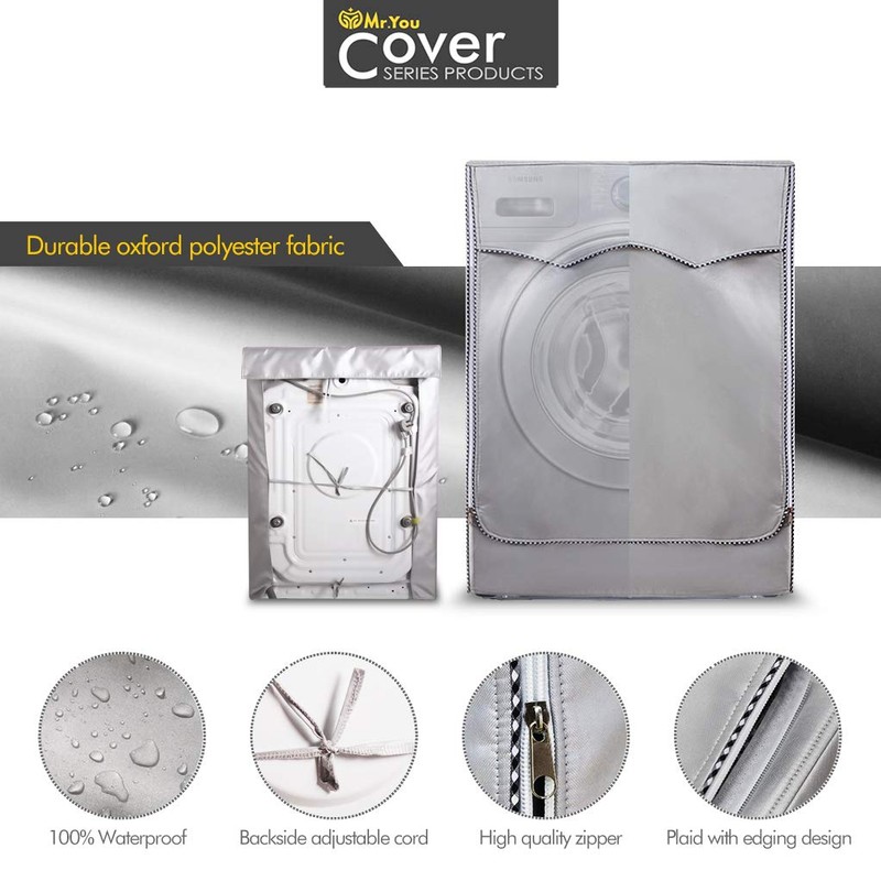 Mr.You Washing Machine Dustproof Cover for Front Washing Machine (Silver)