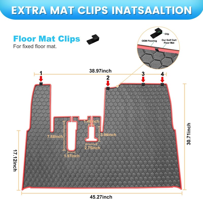 Golf Cart Floor Mat for Yamaha G29 Floor Mat, 3/10"