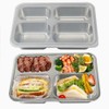 2Pack Stainless Steel Divided Plates Tray with Lids - 4