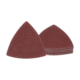 Kozelo 15pcs Mouse Sander Detail Sandpaper - [ 80 Grit, 3-1/8" ] Triangle Hook and Loop Assorted Sanding Pads Sheet for Wood Furniture Polishing Use | Aluminum Oxide Sandpaper