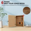NIHUIFDPY Key Cabinet Wall Mounted, Wood Key Box with 6