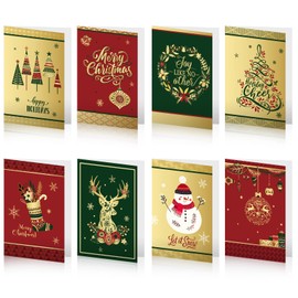 Containlol 24 Pieces Christmas Cards Sets with Envelopes Assorted Holiday Cards with 24 Pieces Envelopes for Winter Holiday Greeting Xmas New Year(Muti Designs)