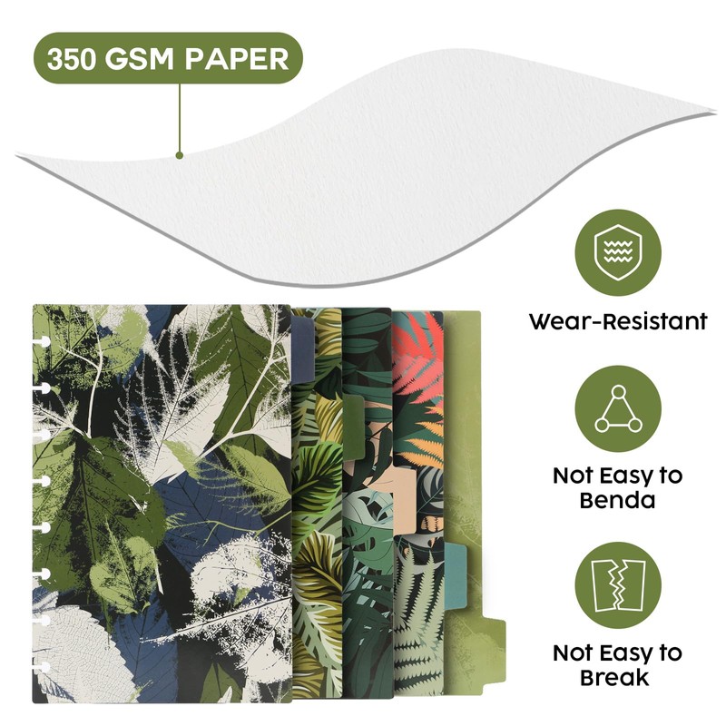 Eagle Index 5-Tab Paper Dividers, Discbound Accessories, Discbound Notebook Dividers,