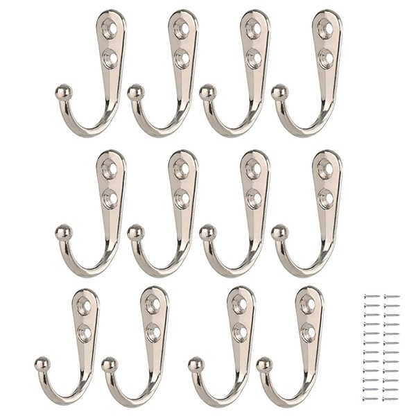 GZGXKJ Pack of 12 Zinc Alloy Wall Mounted Hooks Robe
