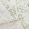 Lazzzy Floral Green on Beige Linen Kitchen Curtains, 26x36 inches,