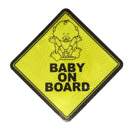Baby on Board Magnet for Car - Magnetic Baby on Board Sign for Cars – Reflective Baby on Board Decal Sticker for Baby Safety by Mandala Crafts